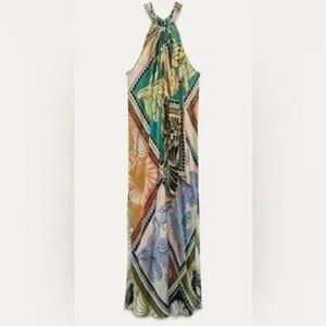 Zara Multicolor Patterned Maxi Dress